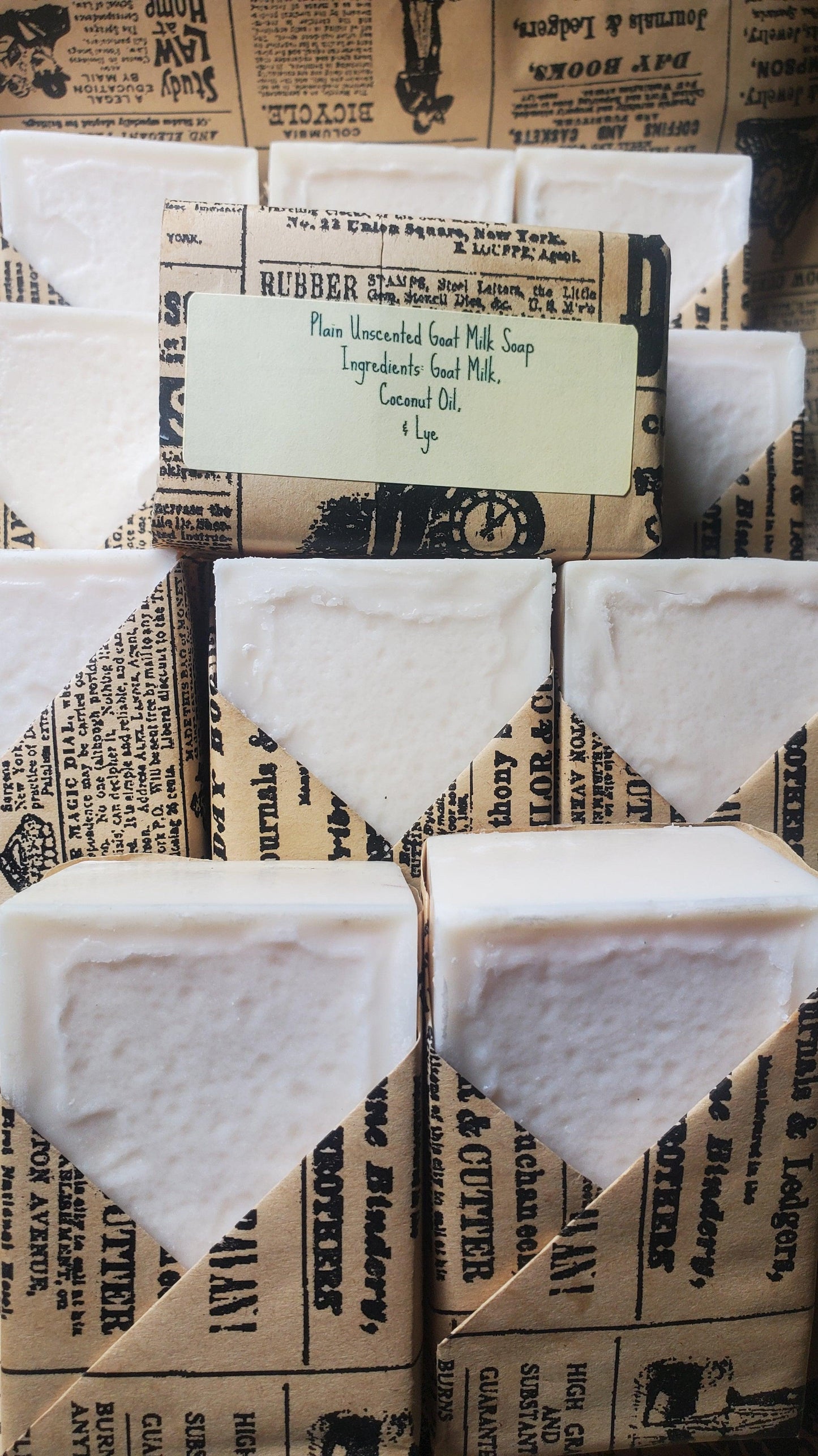 Plain Goat Milk Soap Unscented Homemade Hand Poured Cold Process Soap - East Darrington Trade