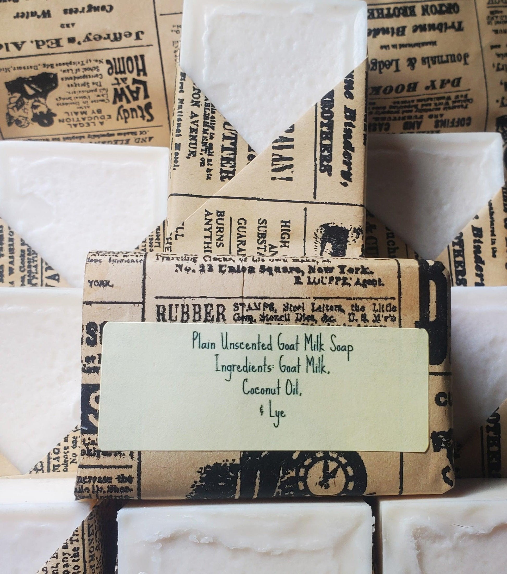 Plain Goat Milk Soap Unscented Homemade Hand Poured Cold Process Soap - East Darrington Trade