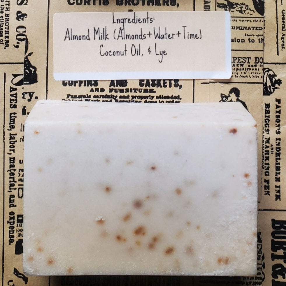 Cold Process Soap made with Almond Milk and coconut oil.