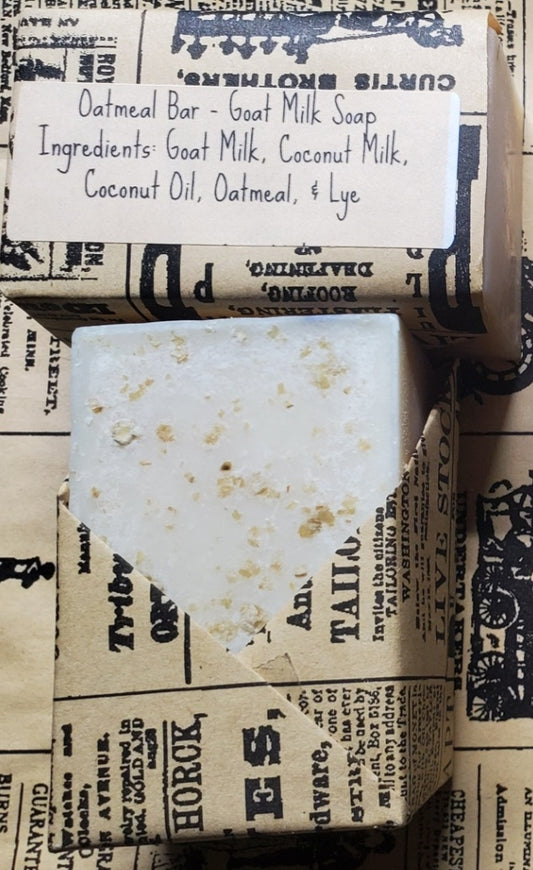 cold process soap with goat milk, oatmeal, coconut oil 
