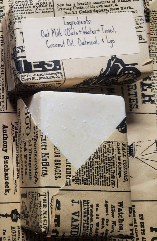 Vegan Friendly cold process soap with oat milk and coconut oil 