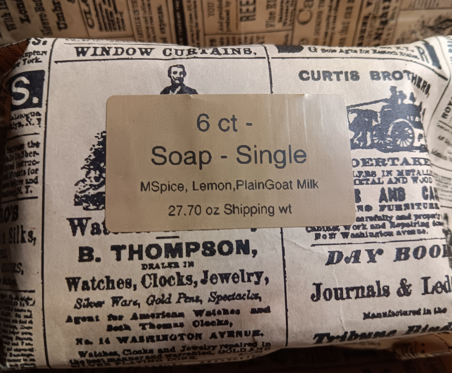 -Wholesale Only- Single Soaps - Mixed - Case of 6 Bars- Ready to Ship